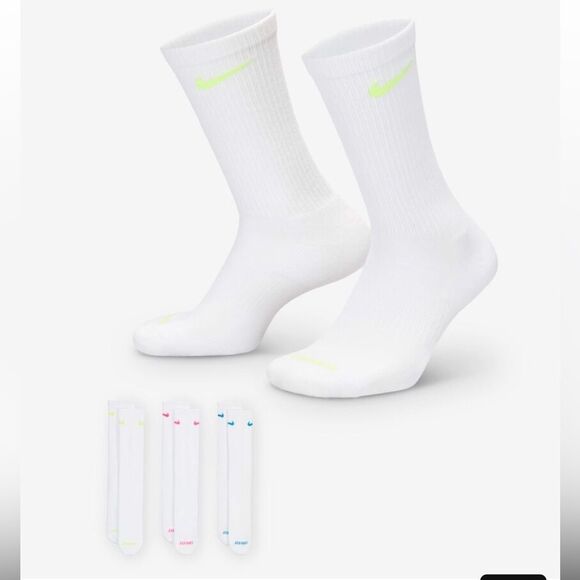 Nike Everyday Plus Cushioned Training Crew Socks (3 Pairs)! - Picture 1 of 10